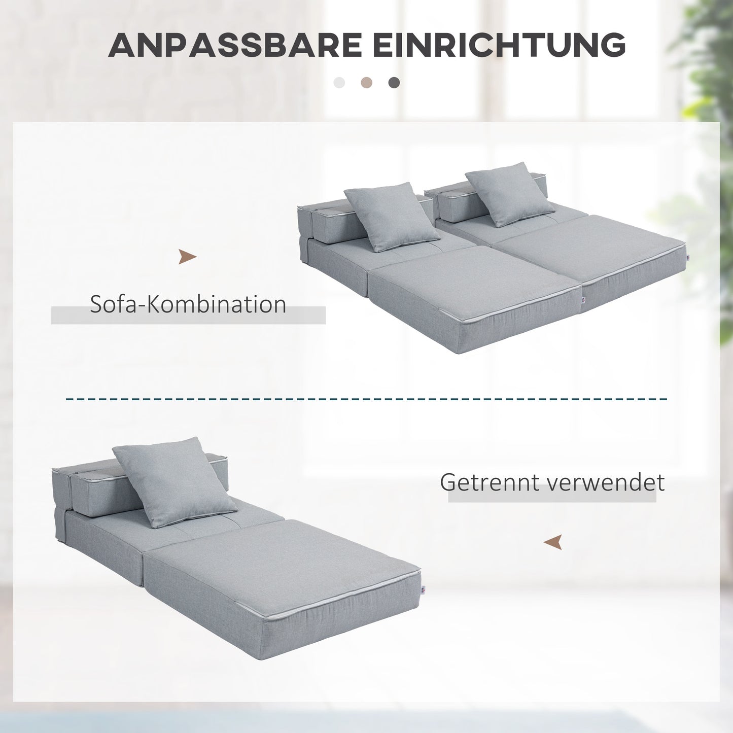 Slaapstoel – Slaapbank – Zetelbed – Logeerbed – Slaapfauteuil – 2-in-1 Opvouwbaar Design – Comfortabel Zacht Kussen – Lichtgrijs – Draagvermogen Tot 100 kg