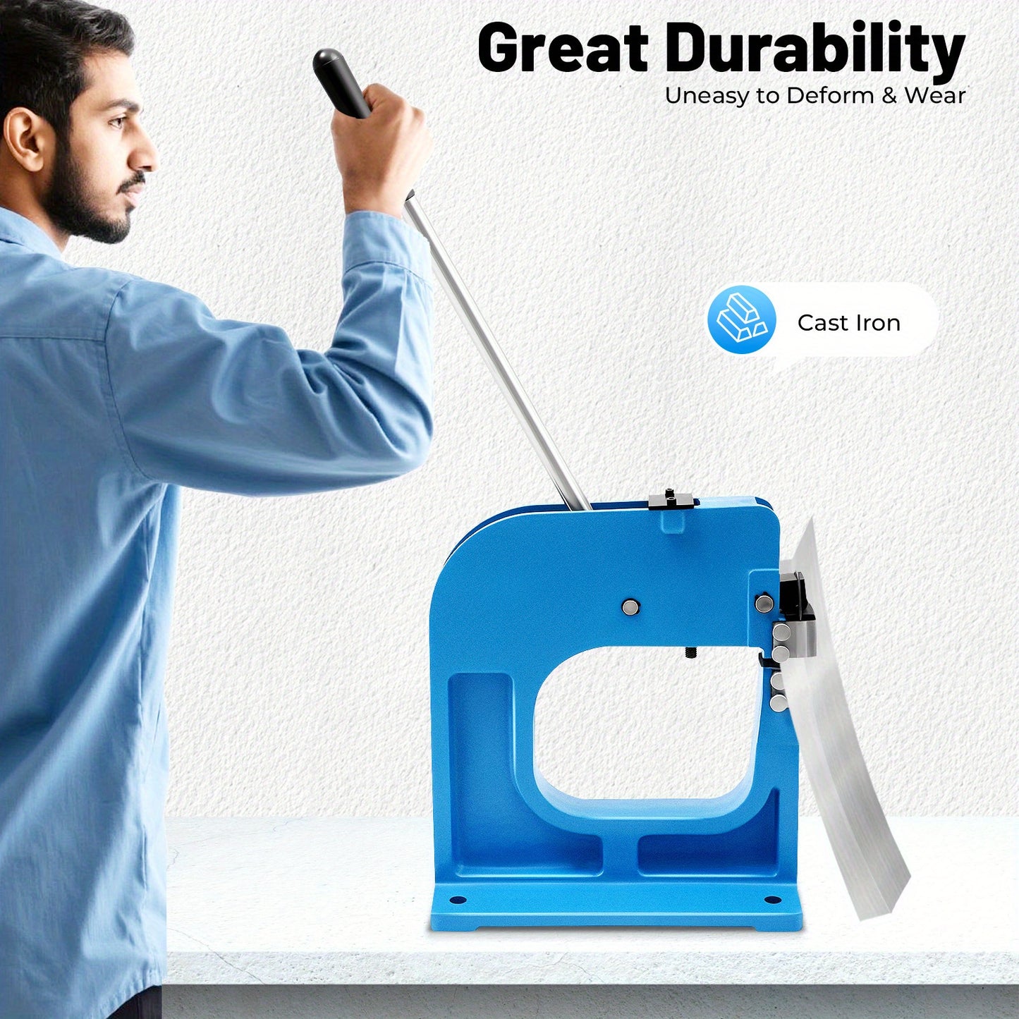 Krimptang – Krimpgereedschap – Rekgereedschap – Metaalbewerker – Industriële Tang – Blauw – Gietijzer & Carbonstaal – Instelbare Krachtcontrole