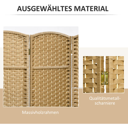 Kamerverdelers – Kamerscherm – Privacywand – Ruimteverdeler – Scheidingswand – Natuurlijk Hout – 4-delig – Opvouwbaar Design