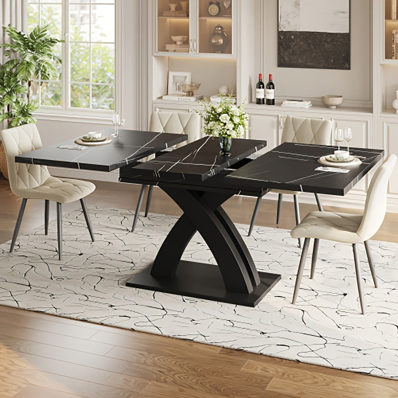 Extendable Dining Table (120-160 x 75 x 75.5cm), Kitchen Table, Extends to 160cm, Suitable for Kitchen and Living Room Use