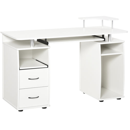 Computertafel – Computerbureau – Bureautafel – Werktafel – Bureau – Wit hout – Ergonomisch ontwerp – Ruime opbergruimte – 120x55x85 cm