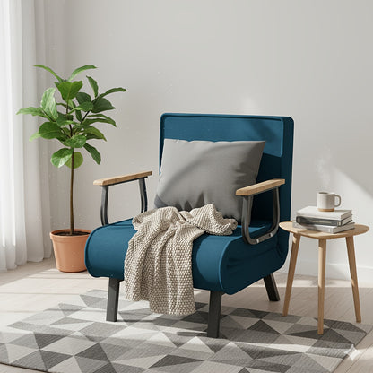 Loungebedstoel – Loungestoel – Relaxstoel – Fauteuil – Zitfauteuil – Verstelbaar – Dikke Sponsvulling – Zwart