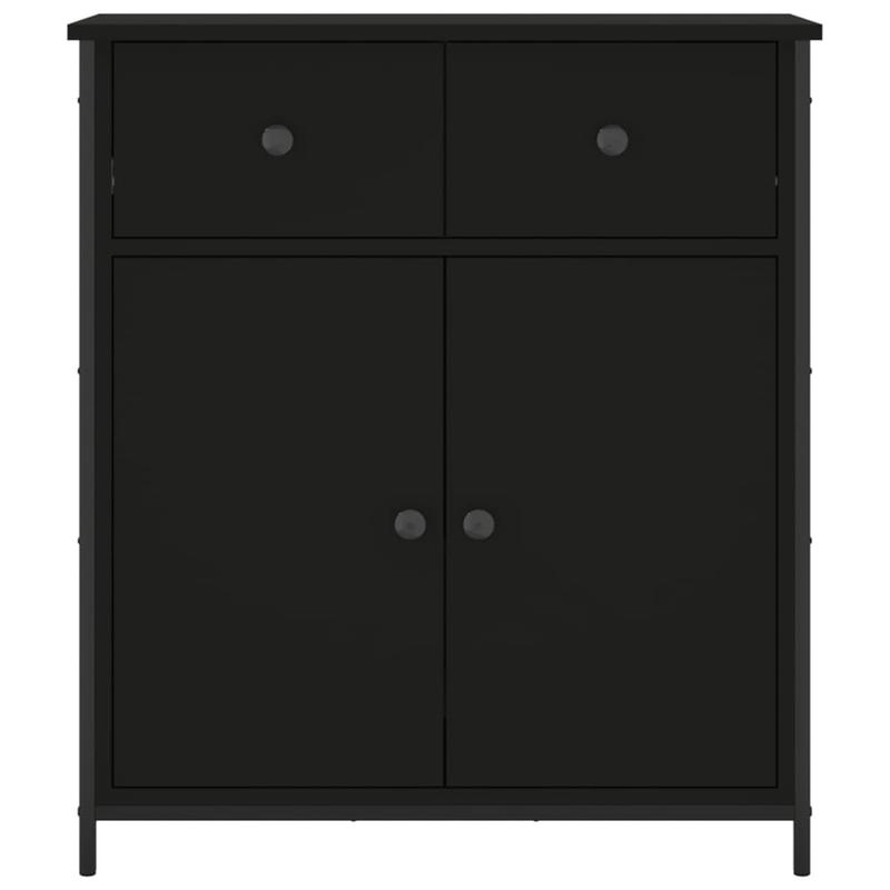 Modern Black Wood Sideboard Cabinet with Lockable Doors - 70x30x80cm Hardwood Storage Cabinet, Floor-Mounted Design, No Electricity Needed, Durable Wood Material For Living Room, Bedroom, Office Organization, Sideboard For Li