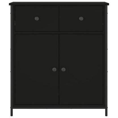 Modern Black Wood Sideboard Cabinet with Lockable Doors - 70x30x80cm Hardwood Storage Cabinet, Floor-Mounted Design, No Electricity Needed, Durable Wood Material For Living Room, Bedroom, Office Organization, Sideboard For Li