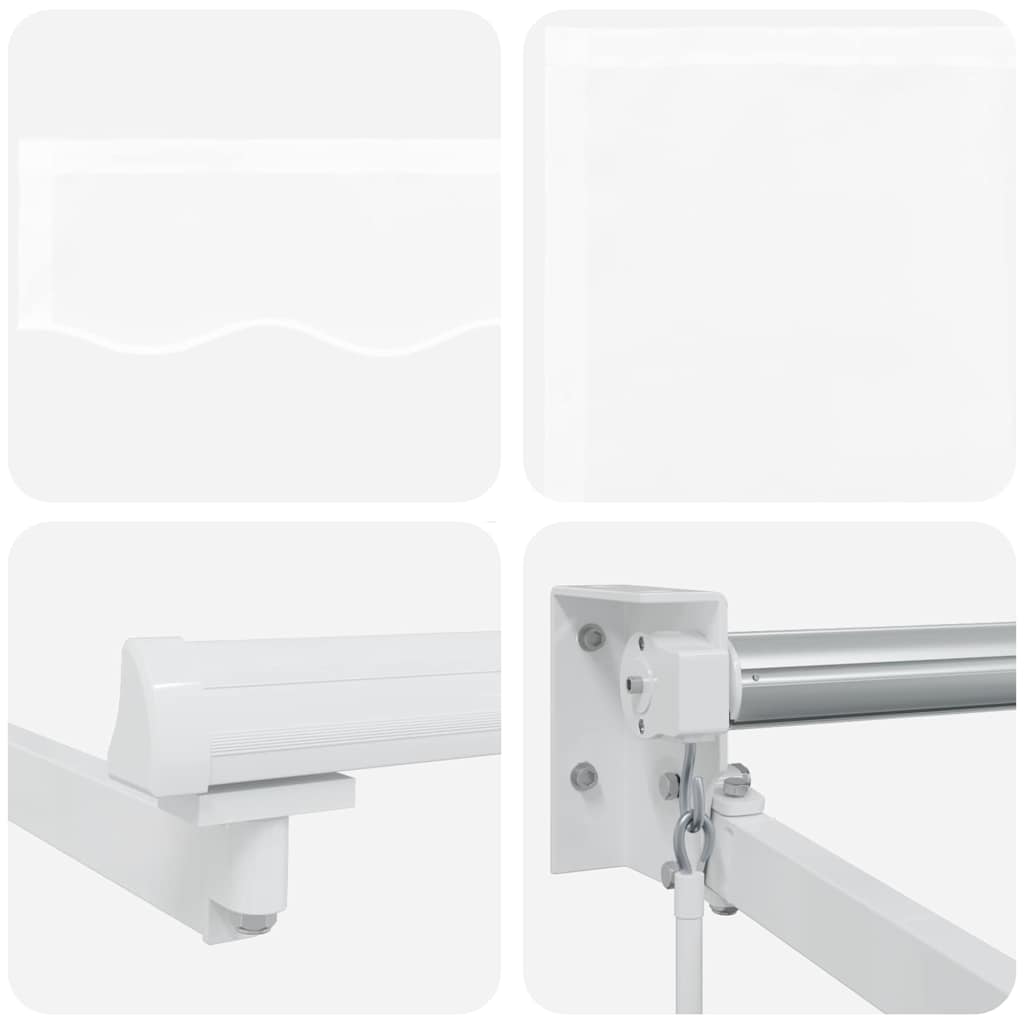 Zonnewering – Knikarmscherm – Uitvalscherm – Schaduwdoek – Markies – Verstelbaar tot 80 Graden – UV- en Waterbestendig Polyester – Aluminium Frame – Wit – 350x250 cm