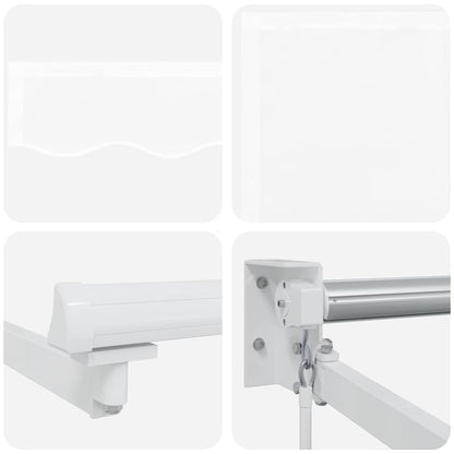 Zonnewering – Knikarmscherm – Uitvalscherm – Schaduwdoek – Markies – Verstelbaar tot 80 Graden – UV- en Waterbestendig Polyester – Aluminium Frame – Wit – 350x250 cm