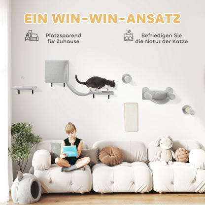 Krabpaal Kat – Klimpaal Kat – Kattenkrabpaal – Kattenmeubel – Kattenboom – Verstelbaar 225-255 Cm – Inclusief Huisje En Hangmat