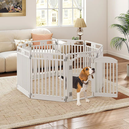 Hondenren – Puppyren – Hondenkennel – Hondenbench – Dierenren – 8 Panelen – Opvouwbaar & Lichtgewicht – Veilig Met Deur En Slot