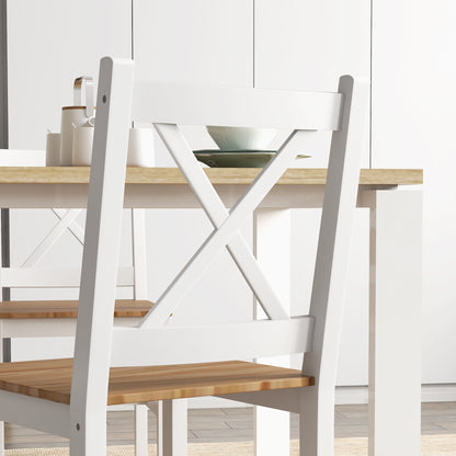 Eetkamerstoelen – Keukenstoelen – Stoelen – Landelijke Stoelen – Houten Stoelen – Set Van 4 – Massief Grenenhout – Hoge Rugleuning Ergonomisch