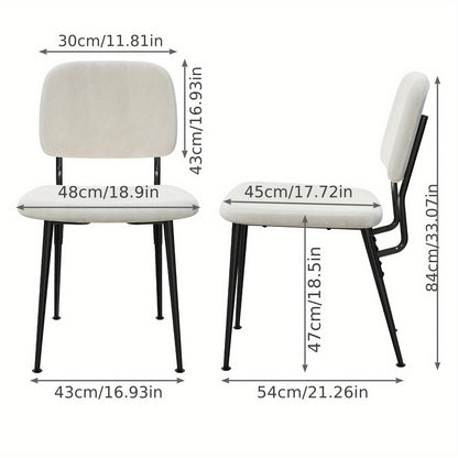 Eetkamerstoel – Stoel – Kuipstoel – Fauteuil – Draaistoel – Set Van 2 – Velvet Bekleding – Metalen Poten – Split Back Ontwerp – 47 Cm Zithoogte