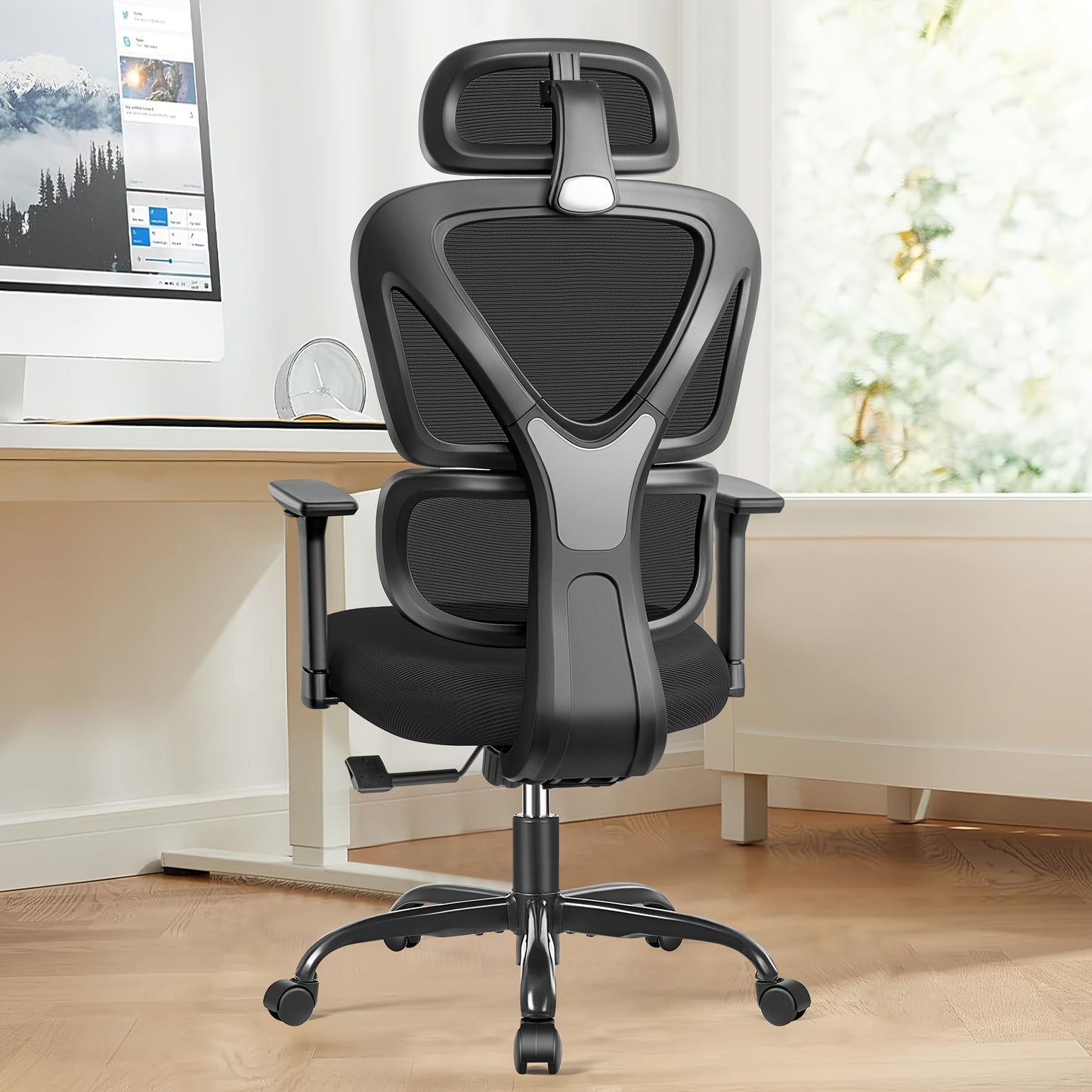 Bureaustoel – Bureaustoelen – Gamingstoel – Office Chair – Computerstoel – Ergonomisch Design – Verstelbare Lendensteun & Hoofdsteun – Stille Zwarte Rubber Wielen – Max. 150 kg Belastbaar