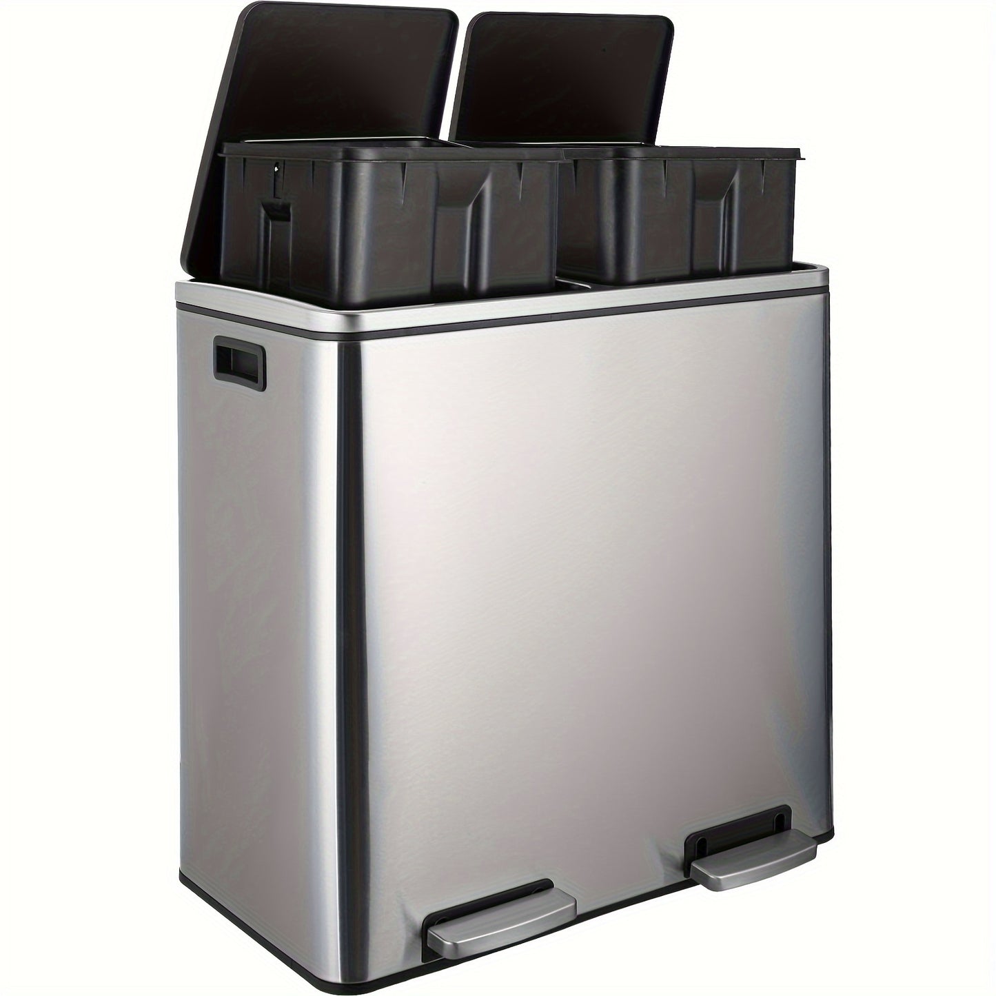 Afvalbak Keuken – Vuilnisbak – Prullenbak – Afvalemmer – Sorteerbak – RVS 60 Liter – Soft-Close Deksel