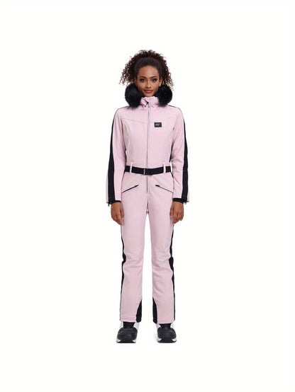 Skipak Dames – Skipak Winterpak – Sneeuwpak – Ski Overall – Jumpsuit Dames – Waterafstotend Polyester – Met Capuchon