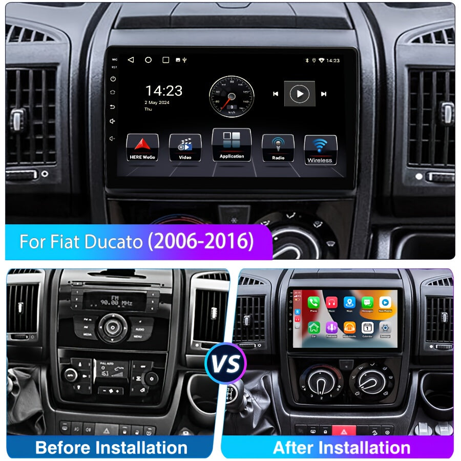 2-DIN Android Autoradio – Multimediaspeler – Touchscreen Radio – Car Stereo – 9 Inch IPS Scherm – Android Auto & Draadloze CarPlay – Met Microfoon