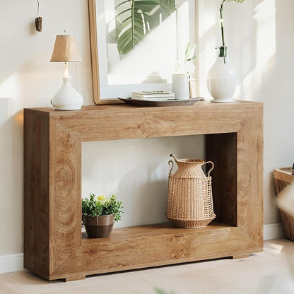 Houten Sidetable – Console Table – Sofa Tafel – Haltafel – Opbergtafel – Slank Design – 120x30x86 cm – Handgemaakt Duurzaam Hout