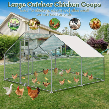 Vrijloopren – Ren – Buitenren – Kippenren – Dierenren – 3 x 2 x 2 Meter – Gegalvaniseerd Stalen Frame – UV- en Waterbestendig Dak