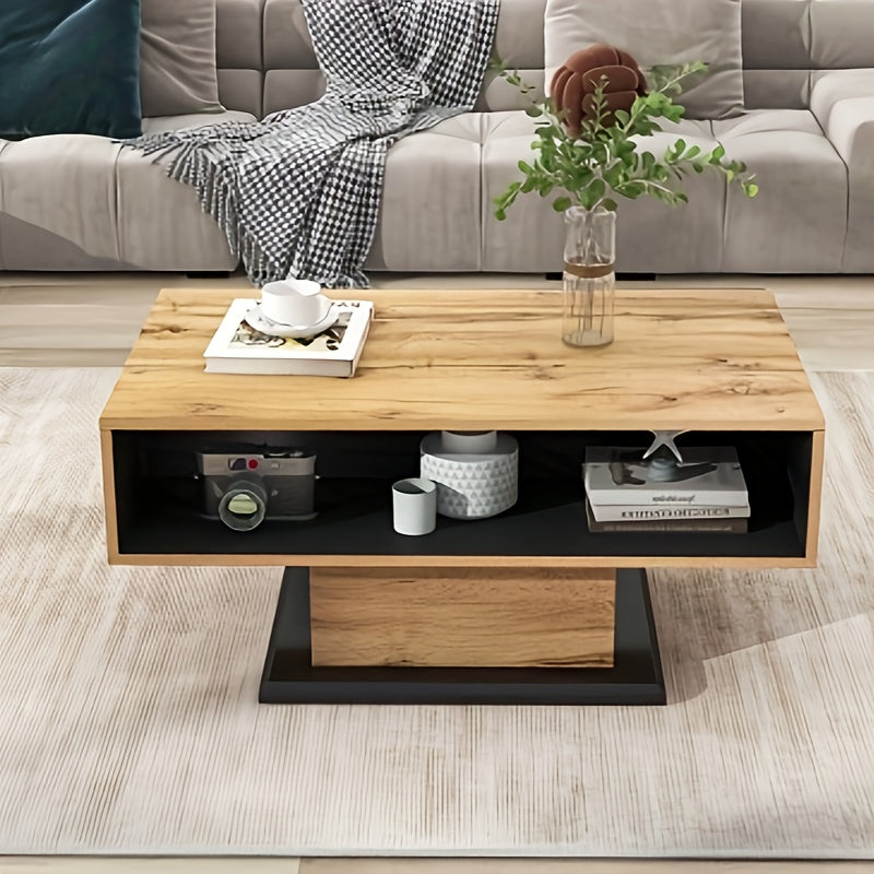 Salontafel – Koffietafel – Bijzettafel – Woonkamertafel – Tafel – Modern – Minimalistisch Design – Ruime Opbergruimte Met Lade En Dubbelzijdige Kast