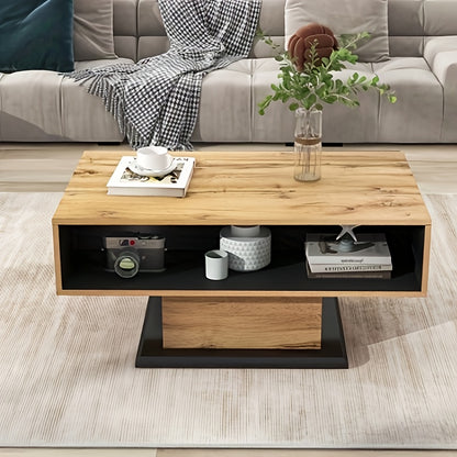 Salontafel – Koffietafel – Bijzettafel – Woonkamertafel – Tafel – Modern – Minimalistisch Design – Ruime Opbergruimte Met Lade En Dubbelzijdige Kast