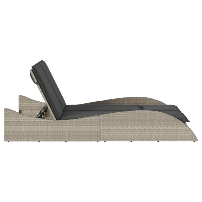 Loungestoel – Fauteuil – Tuinstoel – Relaxstoel – Zitmeubel – Lichtgewicht Poly Rattan – Weerbestendig Met Kussen 114x205x73 cm