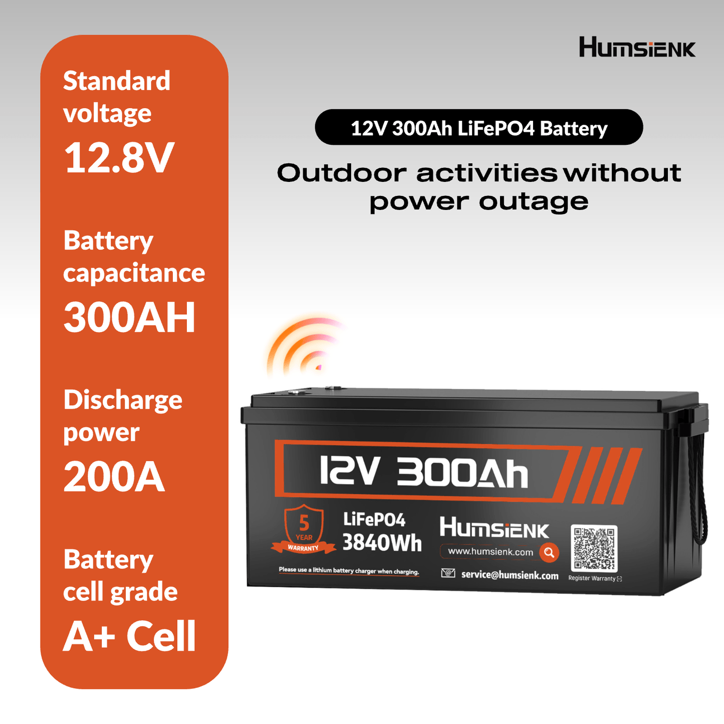 LiFePO4 Accu – Lithium Accu – Camper Accu – Zonnepanelen Accu – 12V 300Ah – Draadloze Controle – Geavanceerde Beveiliging