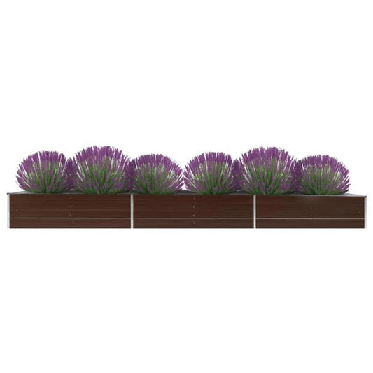 Verhoogde moestuinbak – Moestuinbak – Kweekbak – Plantenbak – Tuinbak – Gegalvaniseerd staal – 480x80x45 cm – Weerbestendig – Bruin