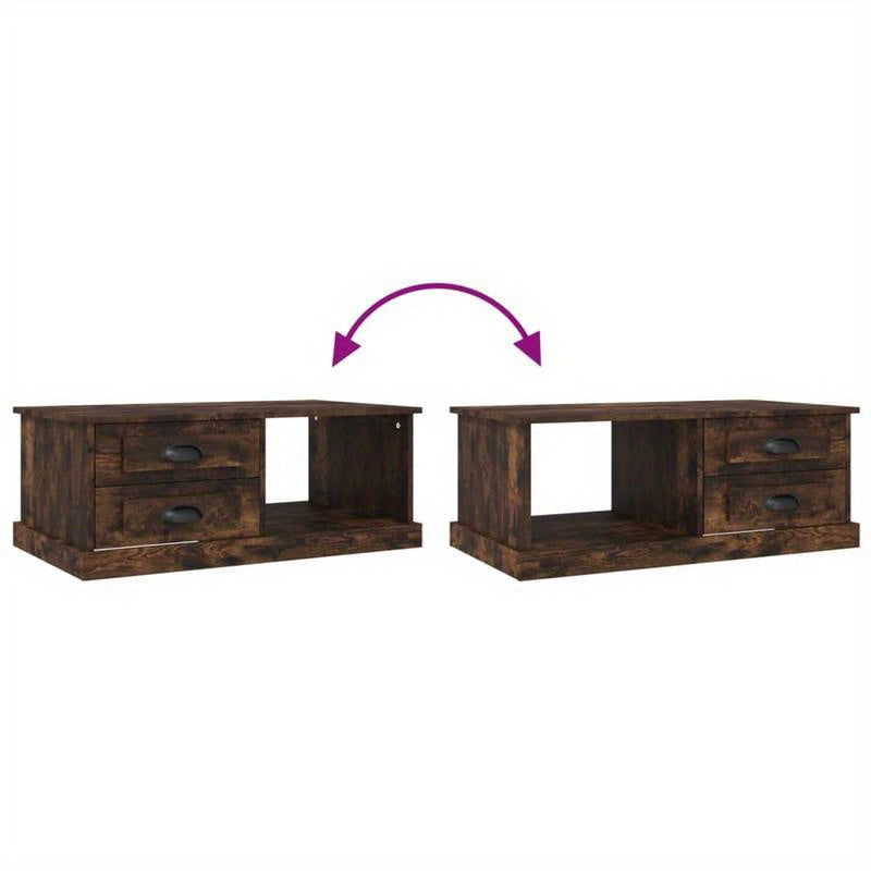 Coffee Table 90X50X35 Cm Edited Wood Gerookt Oak-Colored Practical, Removable, Suitable for All Seasons