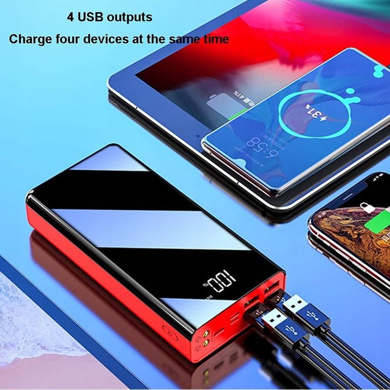 Powerbank – Draagbare Oplader – Externe Accu – Mobiele Batterij – USB Charger – 50.000 mAh Capaciteit – 7 Poorten Inclusief Lightning & USB-C – Snelladen 10W – LED Zaklamp