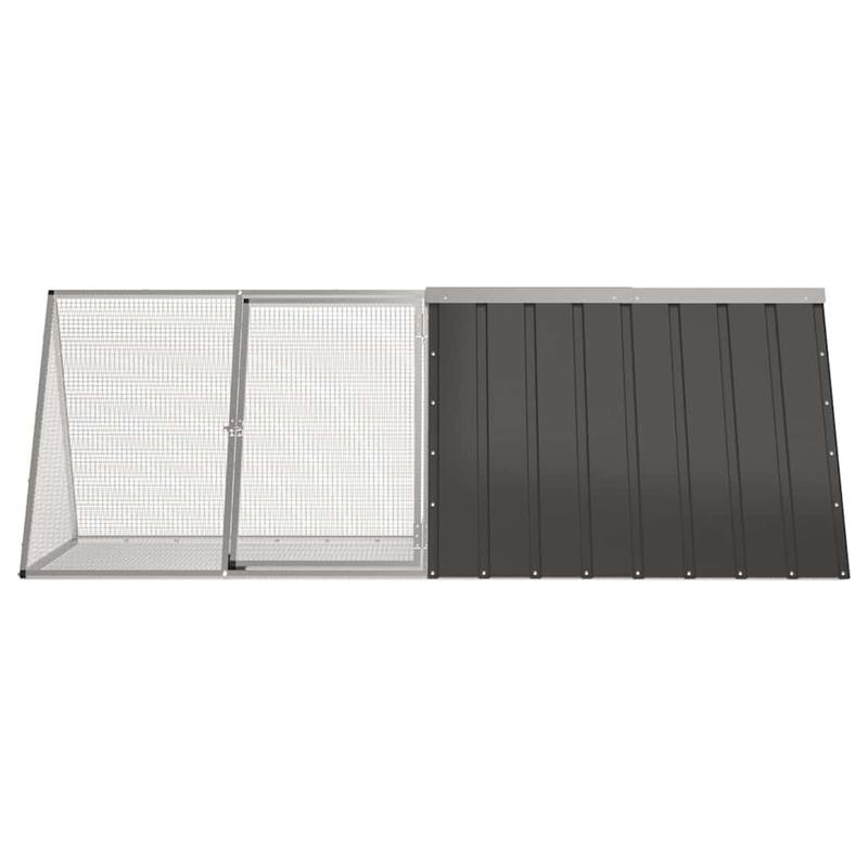 Konijnenkooi – Konijnenhok – Knaagdierkooi – Caviakooi – Hazenkooi – Anthracite – Gegalvaniseerd Staal – Extra Ruim 201,5 x 80,5 x 71 cm – Modulaire Uitbreidbaar Met Slot