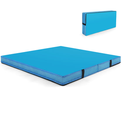 Opvouwbare Gymnastiekmat – Yoga Mat – Pilates Mat – Fitness Mat – Stretchmat – 10 cm Dik EPE Schuim – Afneembare Hoes Blauw