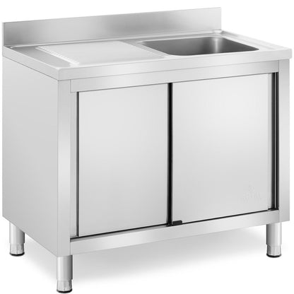 Keukenkast met Spoelbak – Gootsteenkast – Wastafelonderkast – Spoelbakkast – Keukenonderkast – RVS Constructie – Grote 40x40 cm Spoelbak met Onderkast