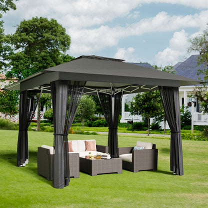 Partytent – Pop-up Tent – Paviljoen – Vouwtent – Schaduwdoek – Waterdicht – Verstelbare Hoogte – Met Muggennet – UV-Beschermend – 3,93x3,93 m – Inclusief Draagtas