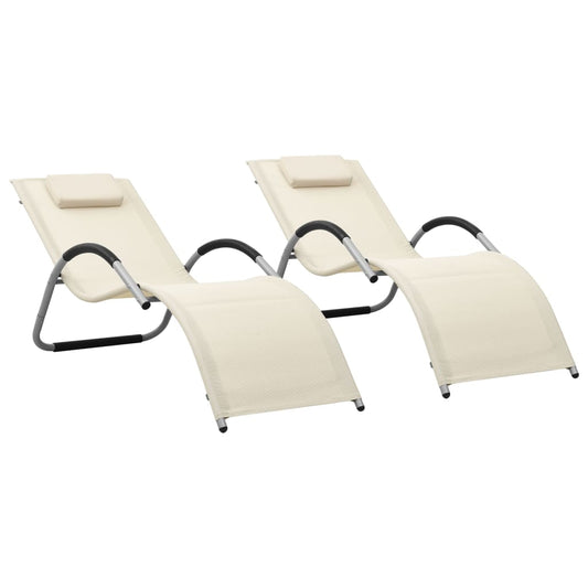 Textile Ligstoelen – Ligbed - Tuinstoelen – Strandstoelen – Loungestoelen – Aluminium Frame – Waterbestendig Stof – Inclusief Kussen