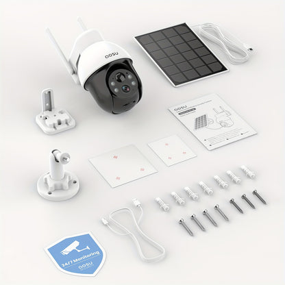 Draadloze Beveiligingscamera – Buiten Camera – Zonnepaneel Camera – Wifi Camera – Surveillance Camera – 2 Stuks – 5MP Nachtzicht – Panoramische PTZ Met Bewegingssensor