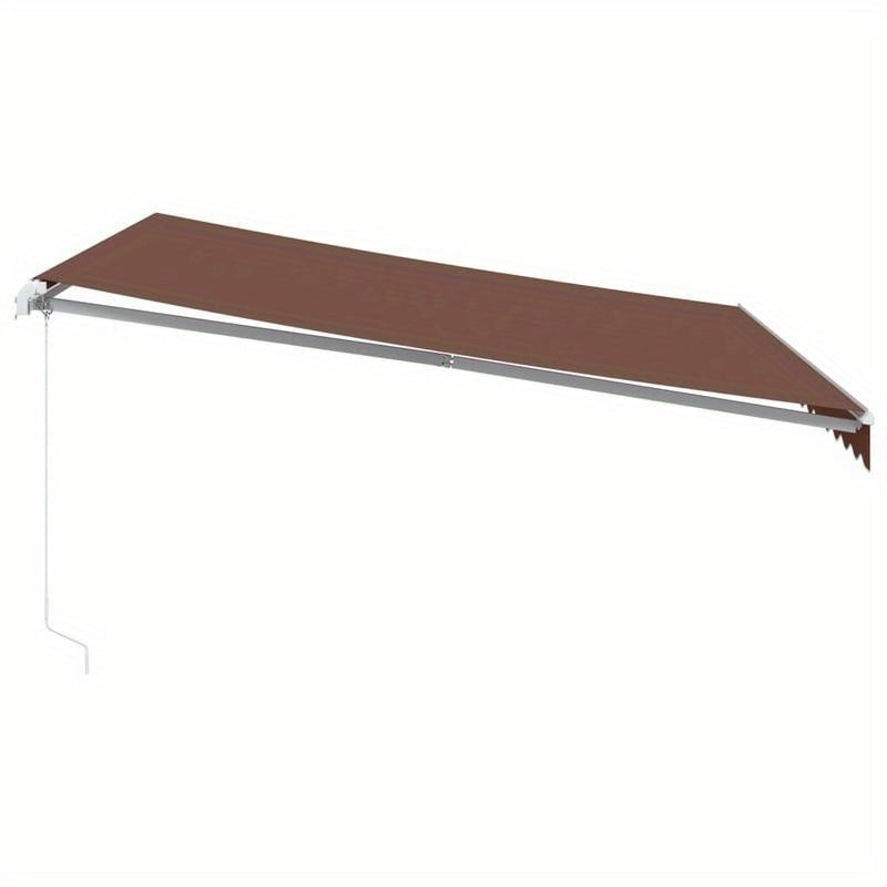 Handmatig Zonnescherm – Uitschuifbare Luifel – Schaduwdoek – Terrasscherm – Zonwering – Marrone Bruin – 400x300 cm – Weerbestendig Metalen Frame