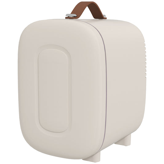 Mini Koelkastje – Mini Frigo – Koelbox – Beauty Fridge – Desktop Koelkast – Crème Wit – 4 Liter Inhoud – Compact Formaat 20,3 x 26,3 x 28 cm