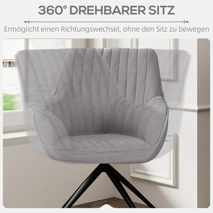 Draaifauteuil – Fauteuil – Lounge Stoel – Draaistoel – Relaxstoel – Velvetlook Stoffering – Met Armleuningen – 360 Graden Draaibaar – Stevig Metalen Onderstel