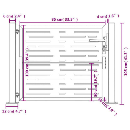 Metalen Tuinpoort – Tuinafscheiding – Tuintor – Brug – Tuinhek – Antraciet – Duurzaam Weerbestendig Metaal – 104x104 cm Modern Verticale Spijlen