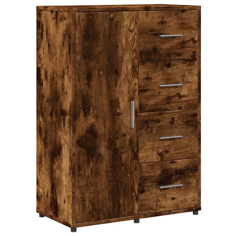 Sideboard Smoked Oak 60X31X84 Cm Wood-Based Material/Side Table/Storage Cabinet/Telephone Table/Cabinet/Storage Box. This Cabinet Offers Ample Storage Space And Can Neatly Store Various Everyday Items to Maintain Order in You
