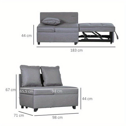 Multifunctionele Slaapstoel – Slaapbank – Slaapfauteuil – Zetelbed – Opklapbare Fauteuil – Ruimtebesparend Ontwerp – Comfortabele Foam Bekleding – Donkergrijs