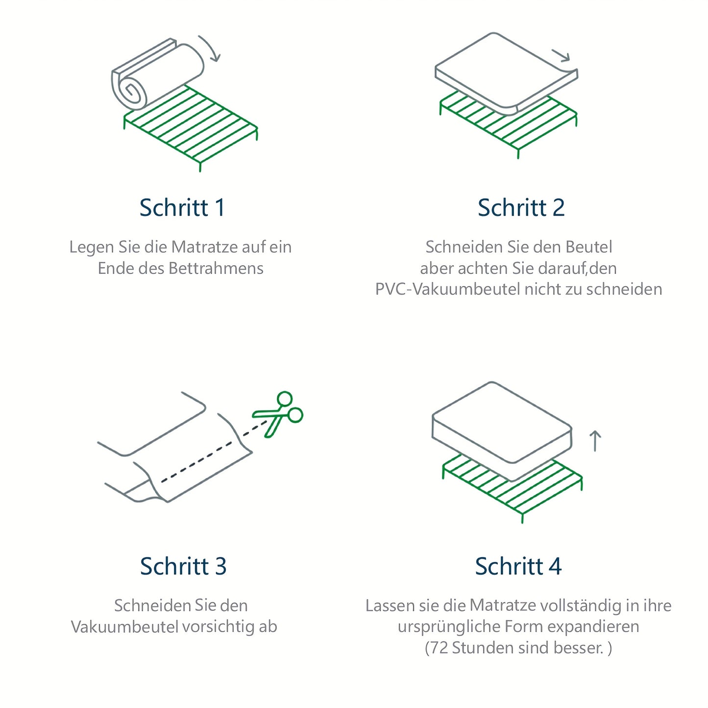 Matras – Koudschuimmatras – Pocketveringmatras – Latexmatras – Tweepersoonsmatras 140x200 cm – Ultra-fijne vezellaag – Medium Stevig Comfort