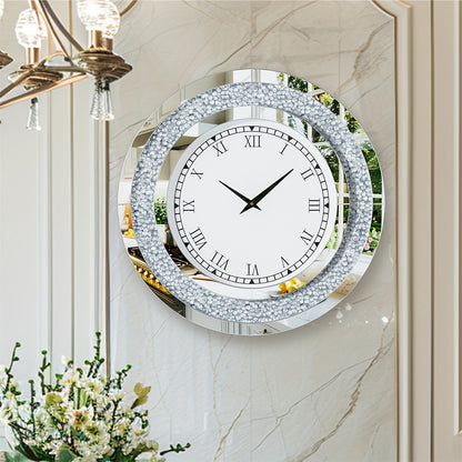 Wandklok – Muurklok – Klok – Tafelklok – Ronde klok – 60 cm – Kristal design – Stil quartz uurwerk