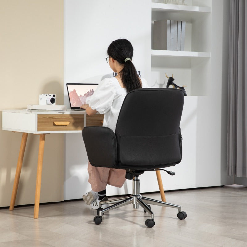 Bureaustoel – Kantoorstoel – Draaistoel – Bureaustoelen – Stoel – Verstelbare Hoogte – Kantelfunctie – Microvezel – Zwart – Tot 120 kg