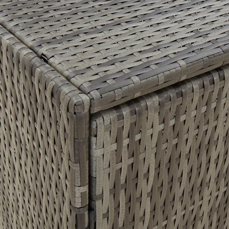 Gartenschrank – Tuinkast – Opbergbox – Buitenbox – Tuinbox – Grijs – 100x55,5x80 cm – Weerbestendig Poly Rattan – Ventilatieopeningen