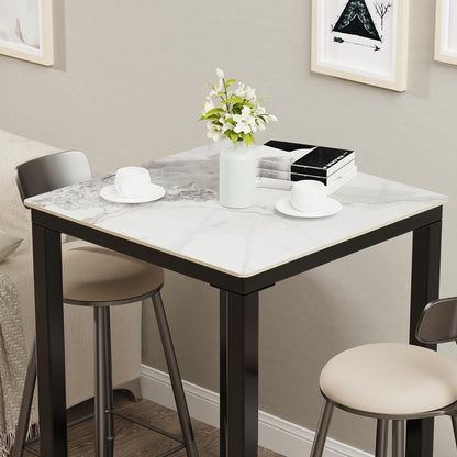 Eettafel – Tafel – Bartafel – Keukentafel – Bistrotafel – Krasbestendig Glanzend Blad – Stevig Metalen Kruisvoet