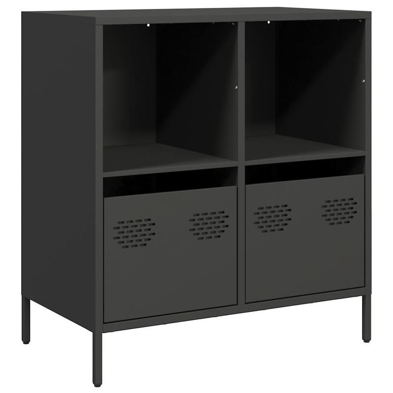 Sideboard 68x39x73.5cm cold-rolled steel black Practical and removable