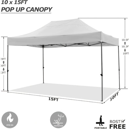 Partytent – Opvouwbare Tent – Luifel – Zonwering – Windscherm – 3x4,5 Meter – Afneembare Zijwanden – Stevig Legering Frame