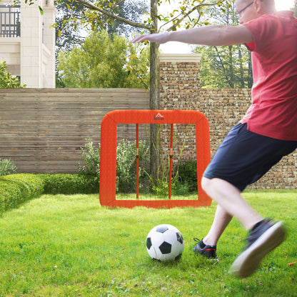 Voetbal Terugkaatser – Baltrainer – Rebounder – Trainingsnet – Sportnet – Verstelbaar 149-366 cm – Stevig Metalen Frame & Oxford Net – Inklapbaar & Draagbaar – Rood