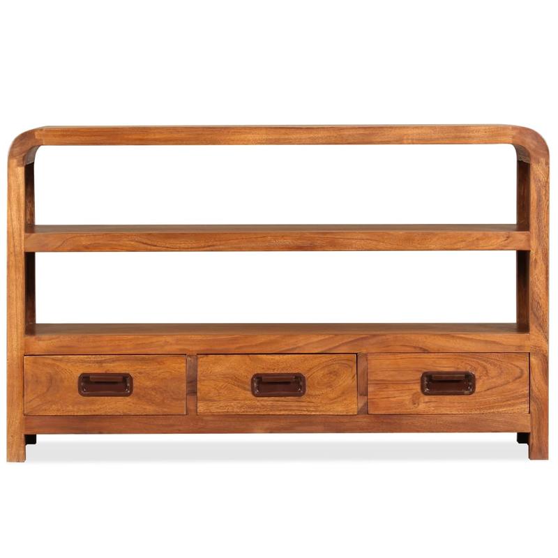 Tv Dressoir – Tv Meubel – Opbergkast – Dressoir – Kast – Massief Acaciahout – 90x30x55 cm – Wandmontage – Rustiek Design
