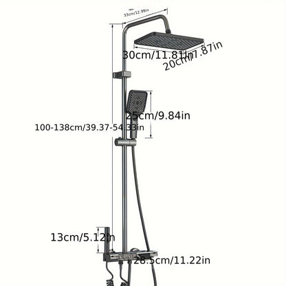 Douche Systeem – Douchekraan – Douche Set – Handdouche – Baduitloop – Grijs Design – Verstelbare Hoogte – Massagefunctie