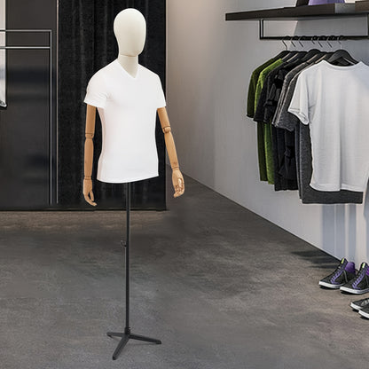 Adjustable Male Dress Form Mannequin with Poseable, Hands & Limbs - Heavy-Duty Tripod Base, Height 134.62cm-193.04cm, Compatible for Retail Store Display, Tailor Shop & Clothing Presentation - Assembly & Posture Adjustment (D